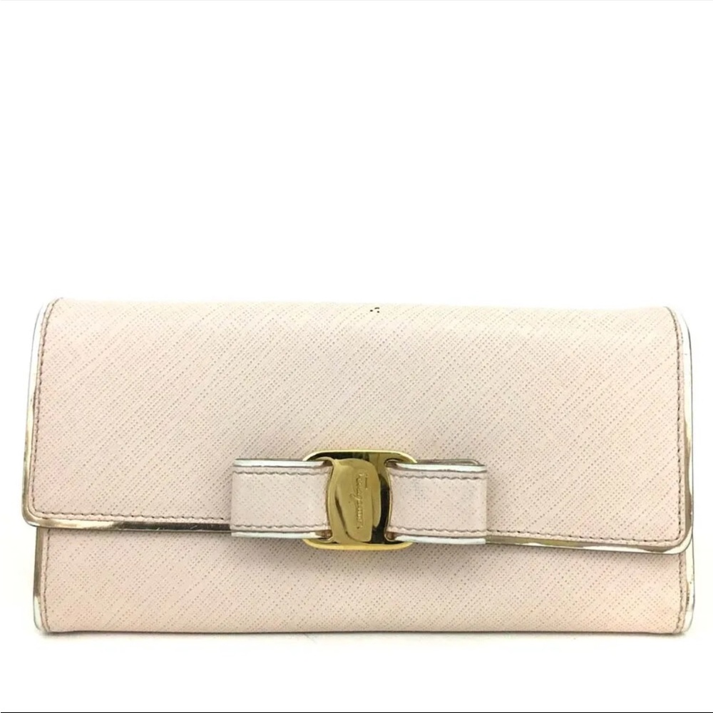 Salvatore Ferragamo Vara Leather Long Bifold Wallet - Picture 1 of 8
